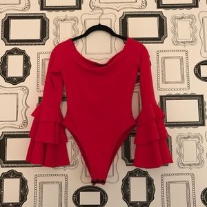 Nasty Gal Red Bodysuit